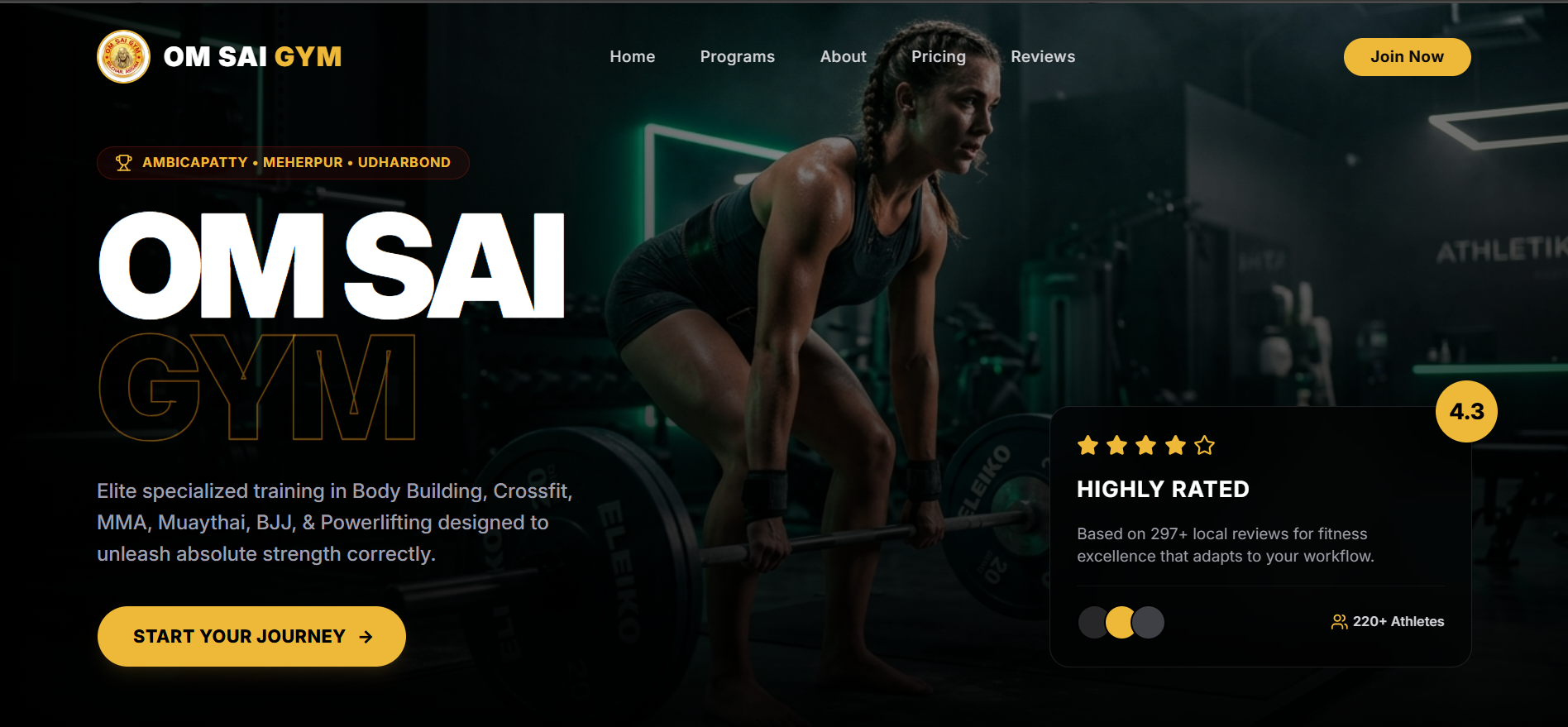 Om Sai Gym – High-Converting Fitness Website